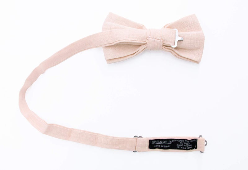 Spring Notion Men's Linen Blend Bow Tie Blush Pink - Image 2